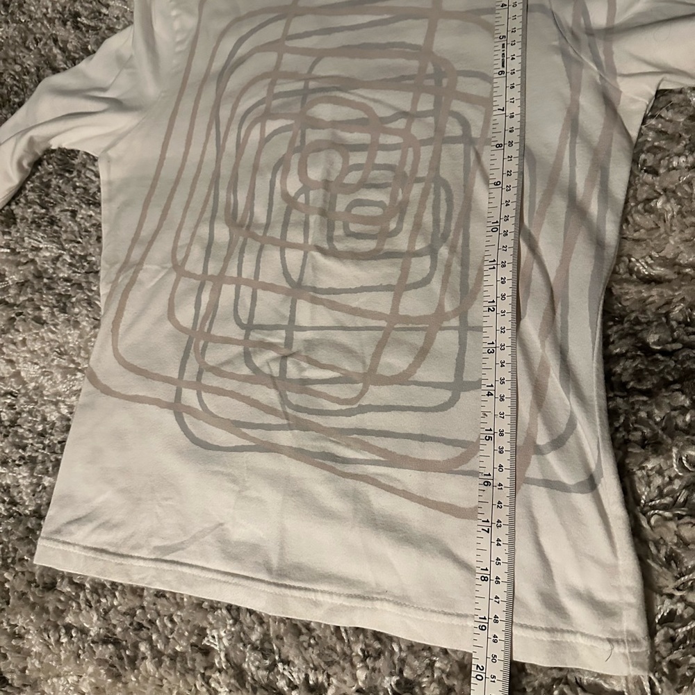 Vintage Y2K GAP White Abstract Pirnt Long sleeve basic top XS - Picture 4 of 5